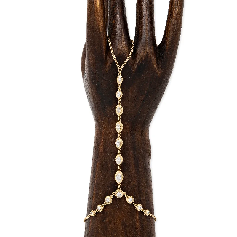 Ladies bracelets relaxed vibes-GRADUATED MARQUISE + ROUND SOPHIA DIAMOND FINGER BRACELET