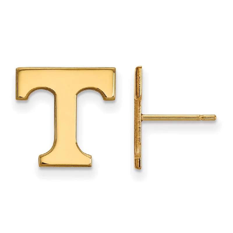 Ladies earrings promo offers-10k Yellow Gold University of Tennessee Sm Initial T Post Earrings