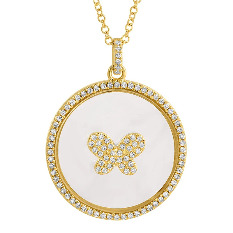 Ladies necklaces strand mixes-CARSON BUTTERFLY DISC NECKLACE