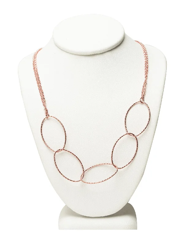 Ladies necklaces team designs-Cascading Rose Gold Chain Necklace