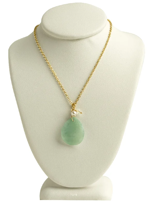 Ladies necklaces sibling sets-Jade Petal Necklace