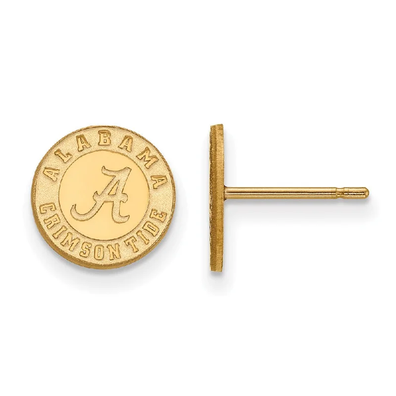 Ladies earrings price options-14k Gold Plated Silver Univ. of Alabama XS Post Earrings