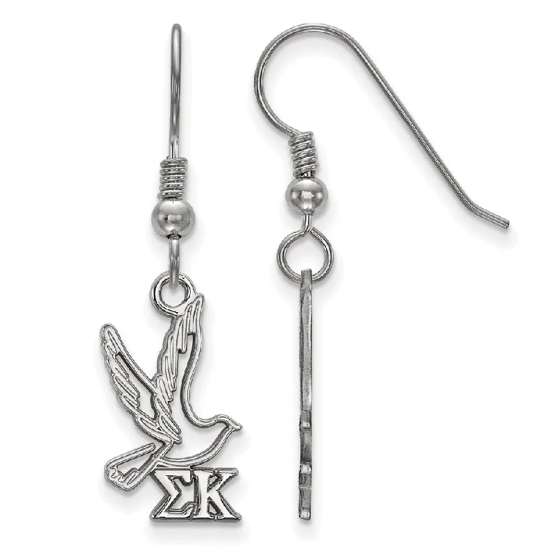 Ladies earrings birthday treats-Sterling Silver Sigma Kappa Small Dangle Earrings