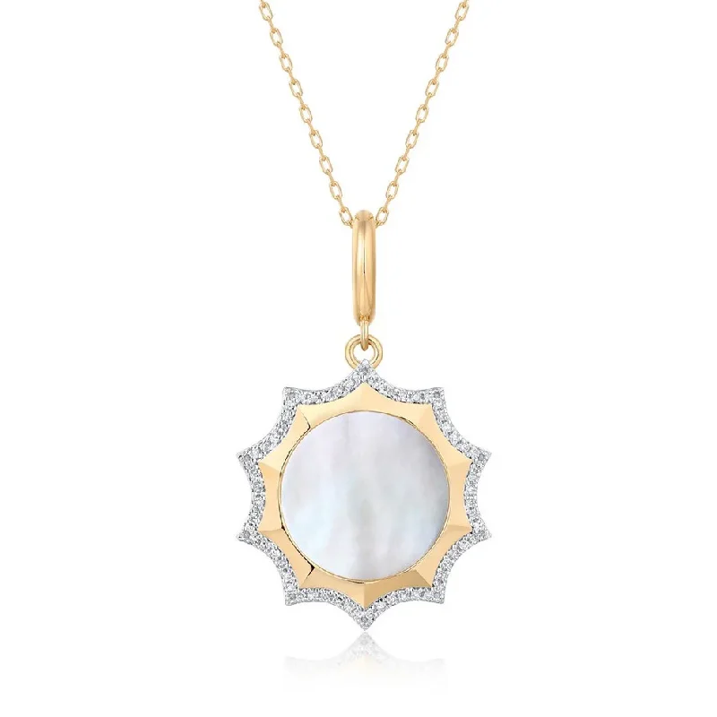 Ladies necklaces fine chains-ANNIKA MOTHER OF PEARL BURST NECKLACE