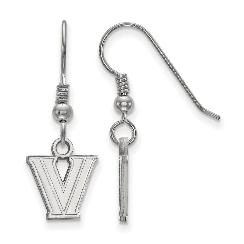 Ladies earrings simple elegance-Sterling Silver Villanova University XS (Tiny) Dangle Earrings