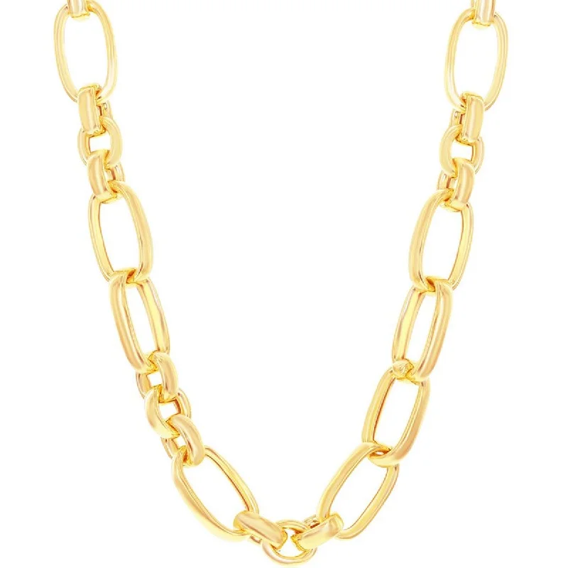 Ladies necklaces work wear-Bella Moda Unisex Necklace - 14K Gold Overlay Large Link Lobster Clasp | BML-4093