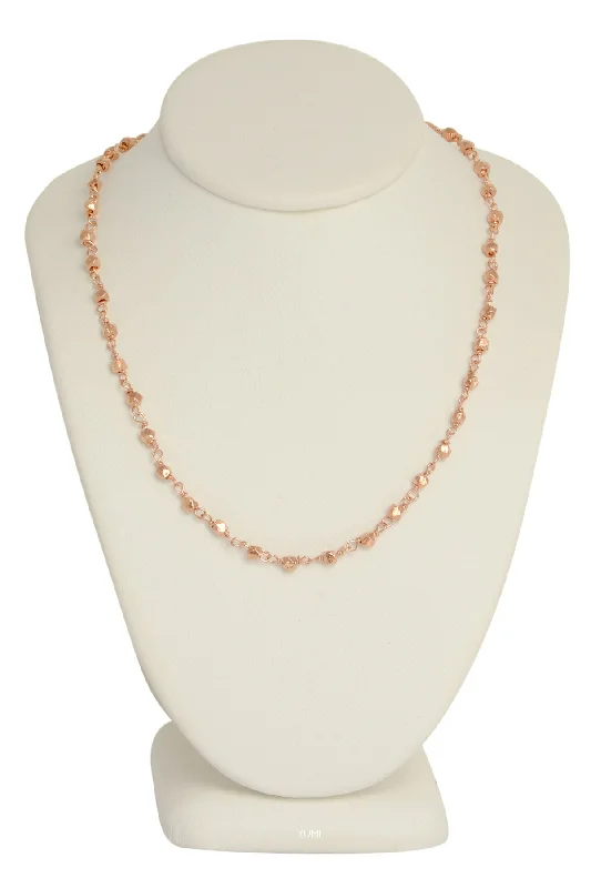 Ladies necklaces diamond drops-Rose Gold Nugget Necklace