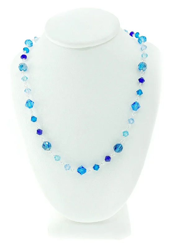 Ladies necklaces heartfelt keepsakes-Sea of Blue Crystal Necklace