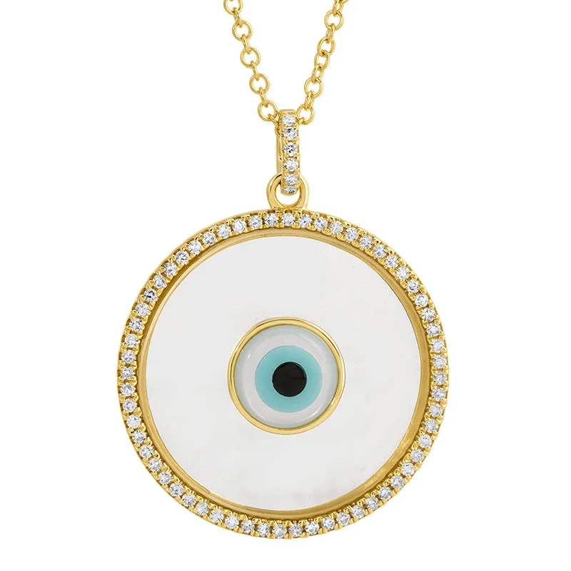 Ladies necklaces standout pieces-SAMARA EVIL EYE DISC NECKLACE