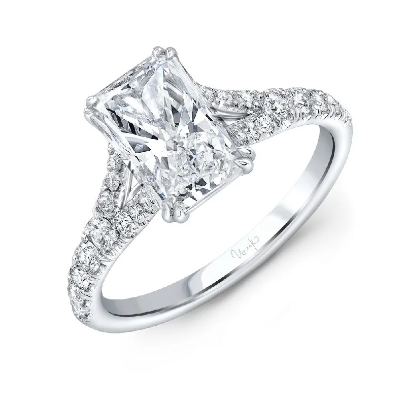 Ladies engagement rings buying guide-Uneek Signature Collection Split Radiant Diamond Engagement Ring