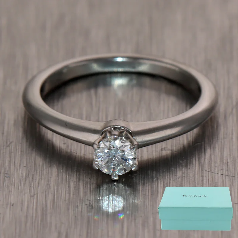 Ladies engagement rings online trends-Tiffany & Co. Platinum 0.30ct Diamond Engagement Ring