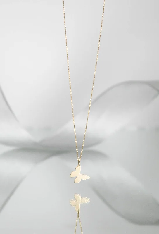 Ladies necklaces trending designs-TALIA BUTTERFLY DROP NECKLACE