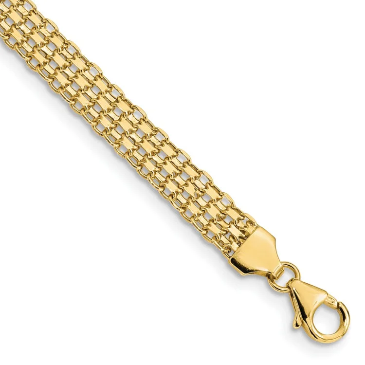 Ladies bracelets opulent looks-14k Polished Fancy Link Bracelet