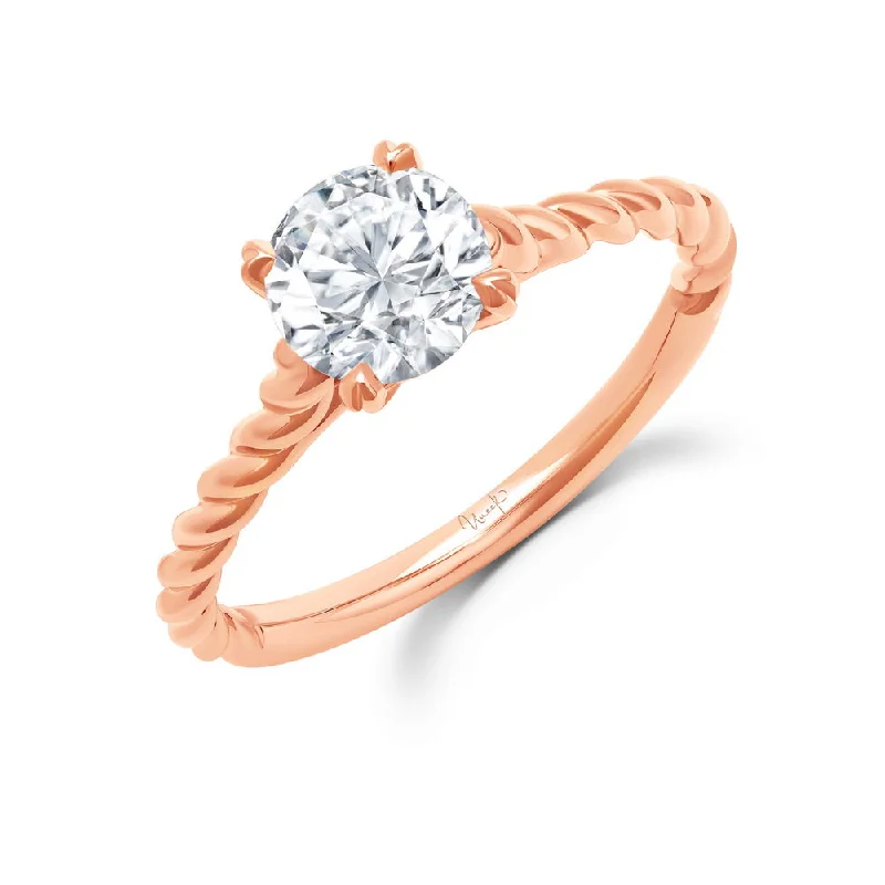 Ladies engagement rings milestone upgrades-Uneek Us Collection Solitaire Round Engagement Ring