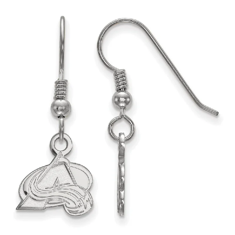 Ladies earrings bespoke styles-Sterling Silver NHL Colorado Avalanche XS Dangle Earrings