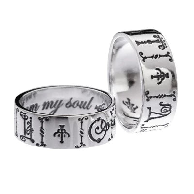 Ladies rings creative designs-'Ot Dushi'  (Russian:  'my soul' poesy ring)