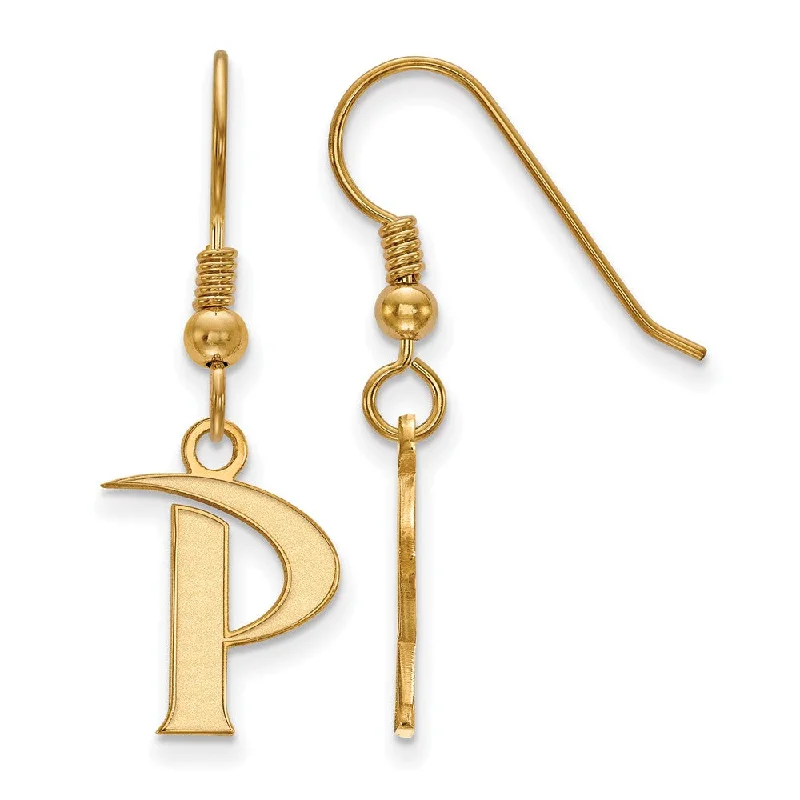 Ladies earrings silver tones-14k Gold Plated Silver Pepperdine University Dangle Earrings