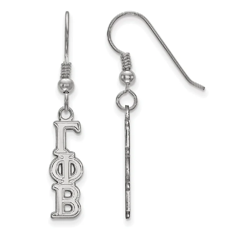 Ladies earrings mom’s day-Sterling Silver Gamma Phi Beta XS Dangle Earrings