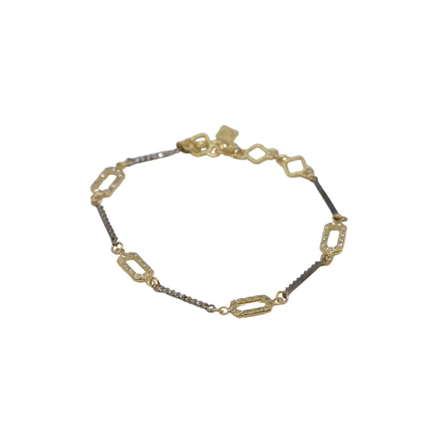 Ladies bracelets perfect gifts-Gold Diamond Paperclip Bracelet