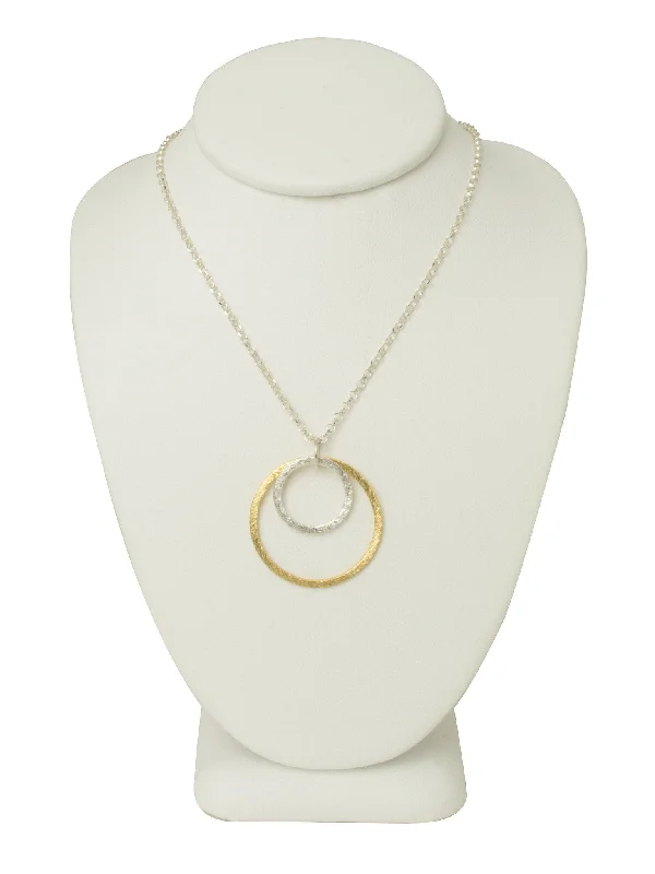 Ladies necklaces enduring classics-Duo Circle Necklace