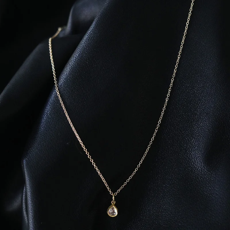 Ladies necklaces white gold-EDDIE DIAMOND DROP NECKLACE