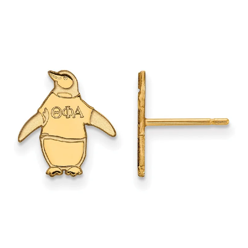 Ladies earrings premium brands-14K Plated Silver Theta Phi Alpha XS Post Earrings