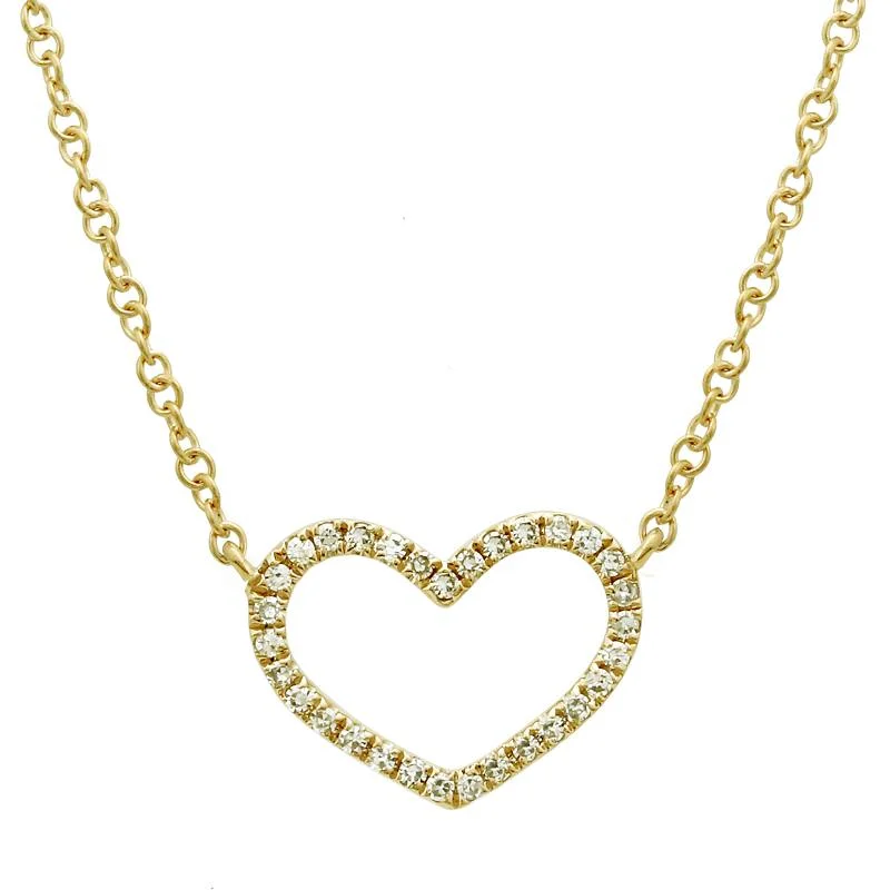 Ladies necklaces flower patterns-LIBBY OPEN HEART DIAMOND NECKLACE