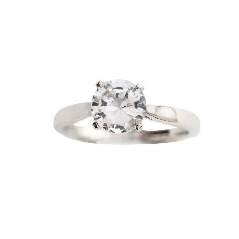 Ladies engagement rings cushion cut-Classic Engagement Ring Whitegold, White