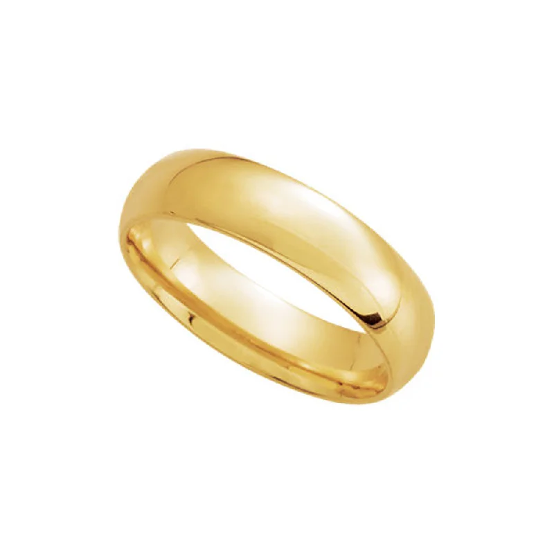 Ladies rings casual vibes-5mm Light Domed Comfort Fit Wedding Band in 14k Yellow Gold