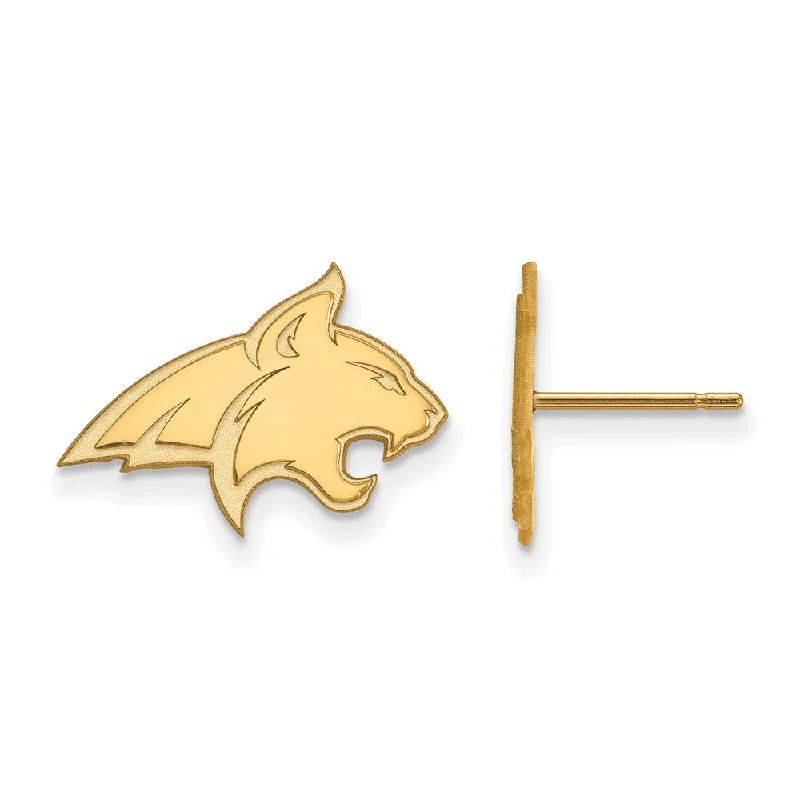 Ladies earrings rare collectibles-14k Gold Plated Silver Montana State University Post Earrings