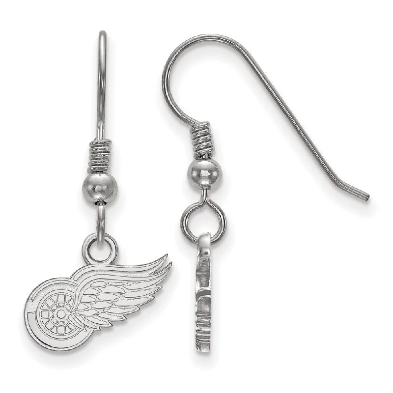 Ladies earrings price options-Sterling Silver NHL Detroit Red Wings XS Dangle Earrings