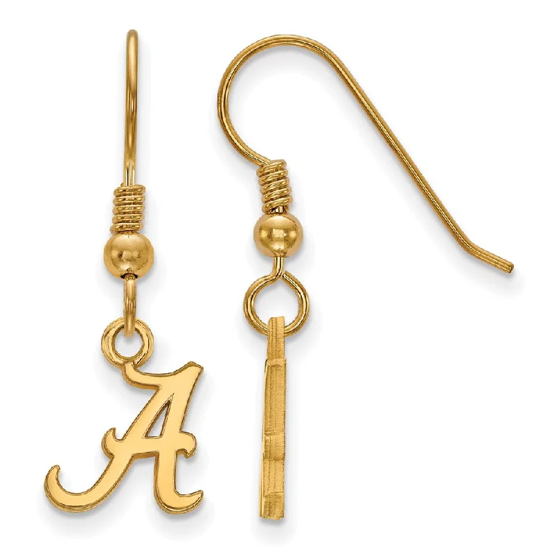 Ladies earrings steel choices-14k Gold Plated Silver Univ. of Alabama XS (Tiny) Dangle Earrings