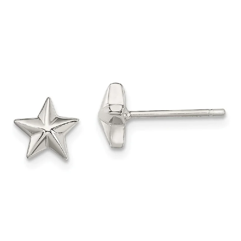 Ladies earrings opulent looks-6mm Nautical Star Post Earrings in Sterling Silver