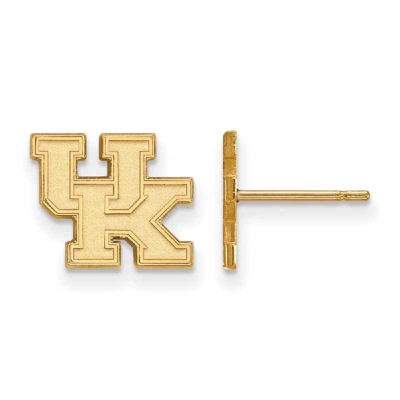 Ladies earrings edgy styles-14k Yellow Gold University of Kentucky XS (Tiny) 'UK' Post Earrings