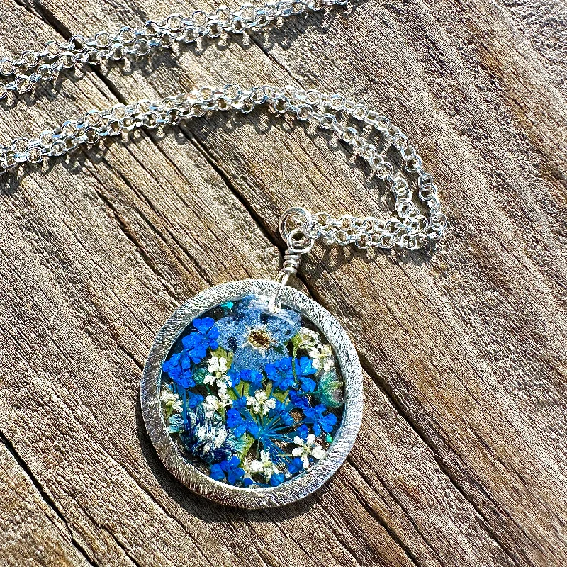 Ladies necklaces engagement picks-Blue Botanical Garden Necklace - BG 205