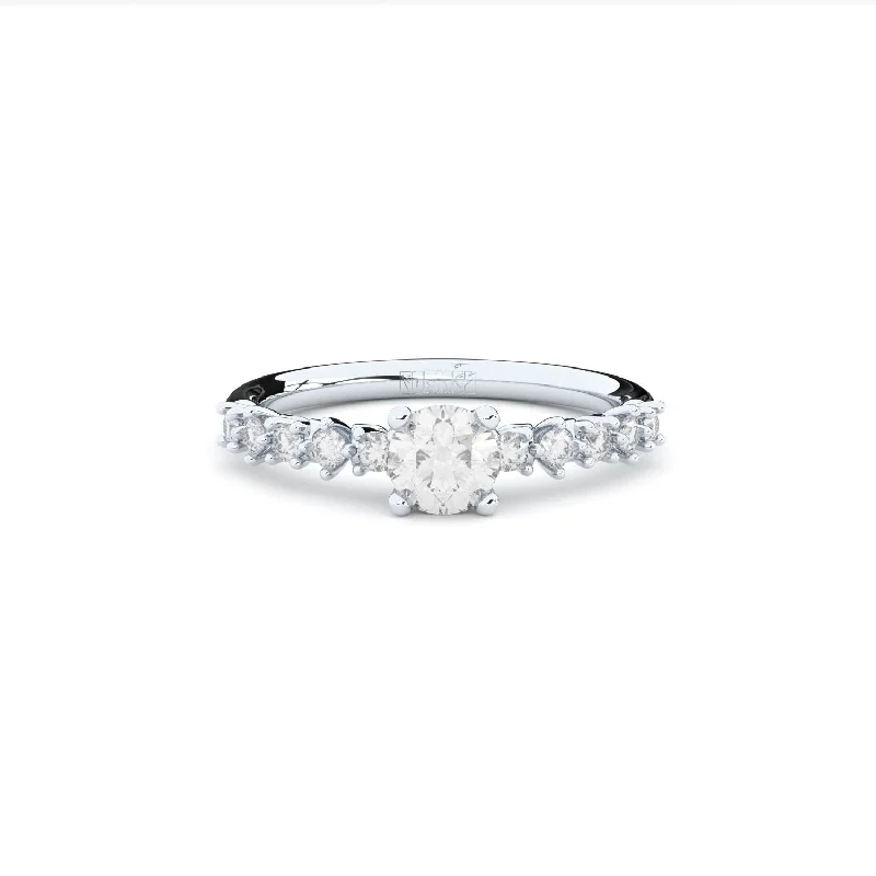 Ladies engagement rings premium choices-Duo+ Engagement 14K Whitegold Ring w. Lab-Grown Diamonds