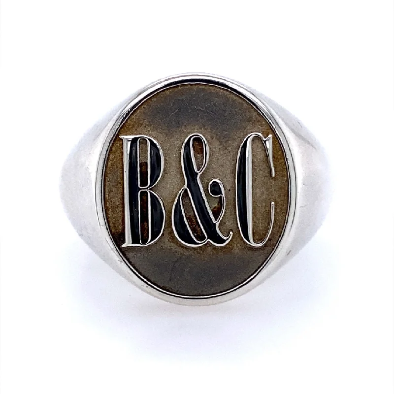 Ladies rings custom styles-Signet Ring in SIlver by B&C