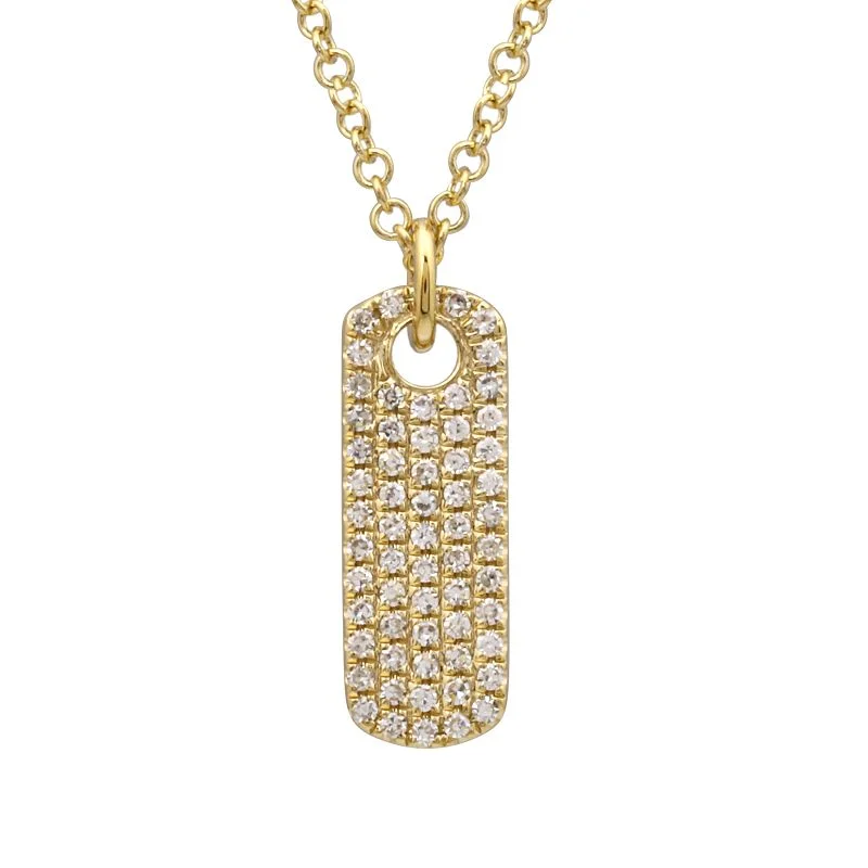 Ladies necklaces refined appeal-KATE DIAMOND RECTANGLE TAG DROP NECKLACE