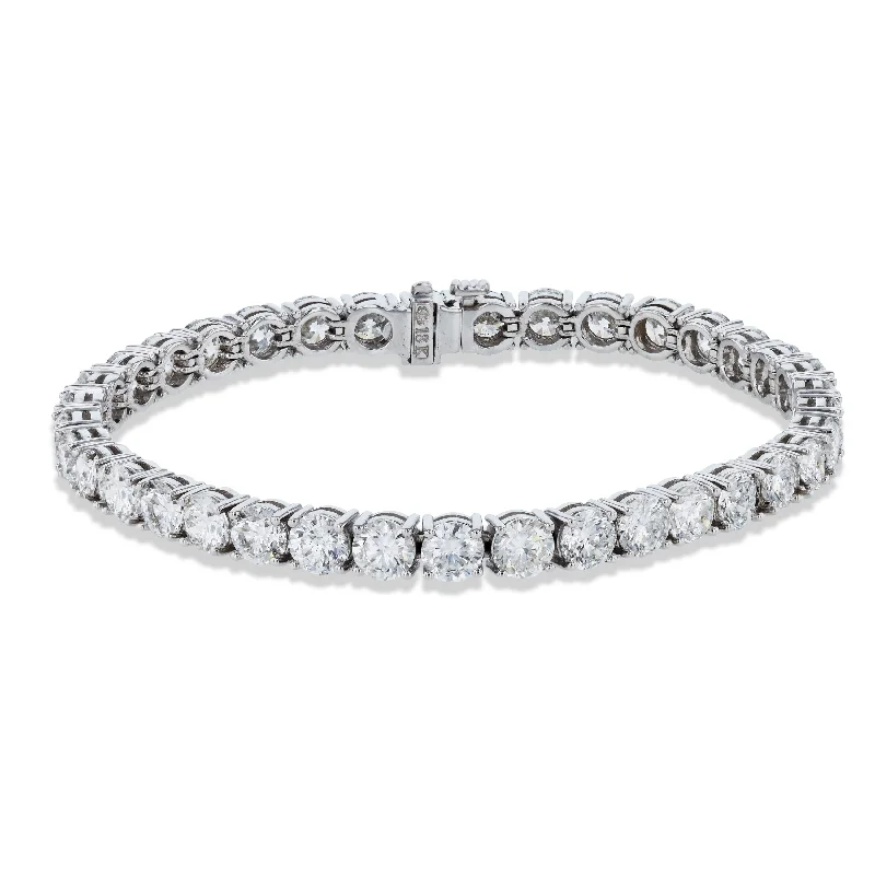 Ladies bracelets cut-out patterns-Diamond White Gold Tennis Bracelet