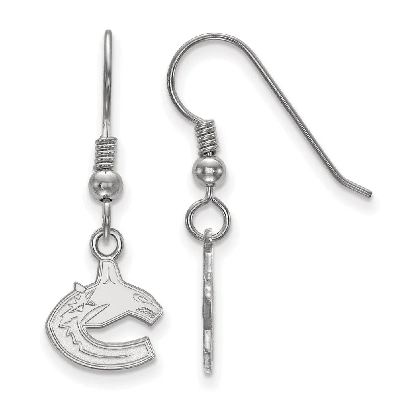 Ladies earrings standout pieces-Sterling Silver NHL Vancouver Canucks XS Dangle Earrings