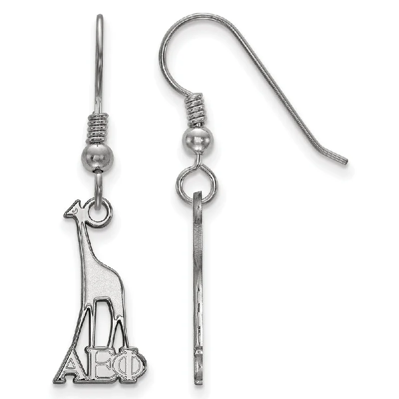 Ladies earrings milestone picks-Sterling Silver Alpha Epsilon Phi Small Dangle Earrings