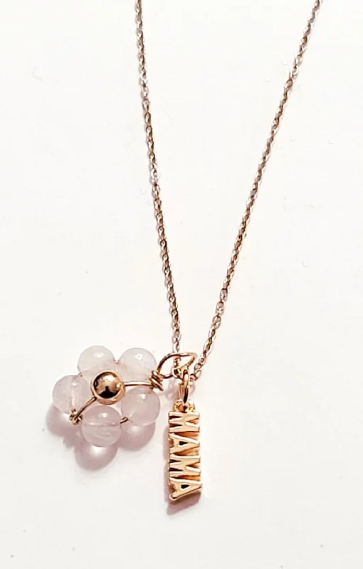 Ladies necklaces future trends-Mama Rose Quartz Necklace