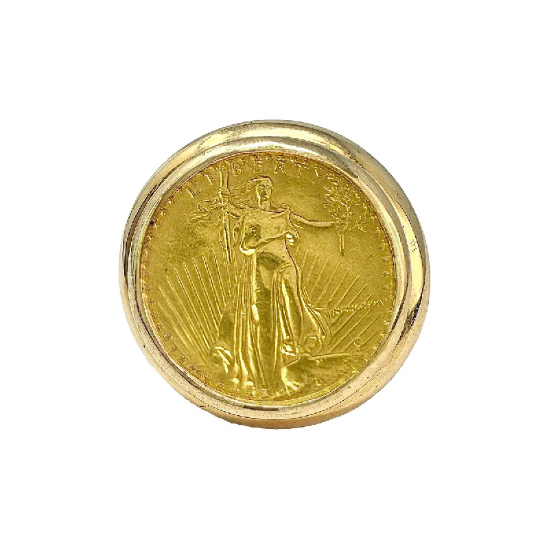 Ladies rings gold-plated-14K Gold Coin Ring