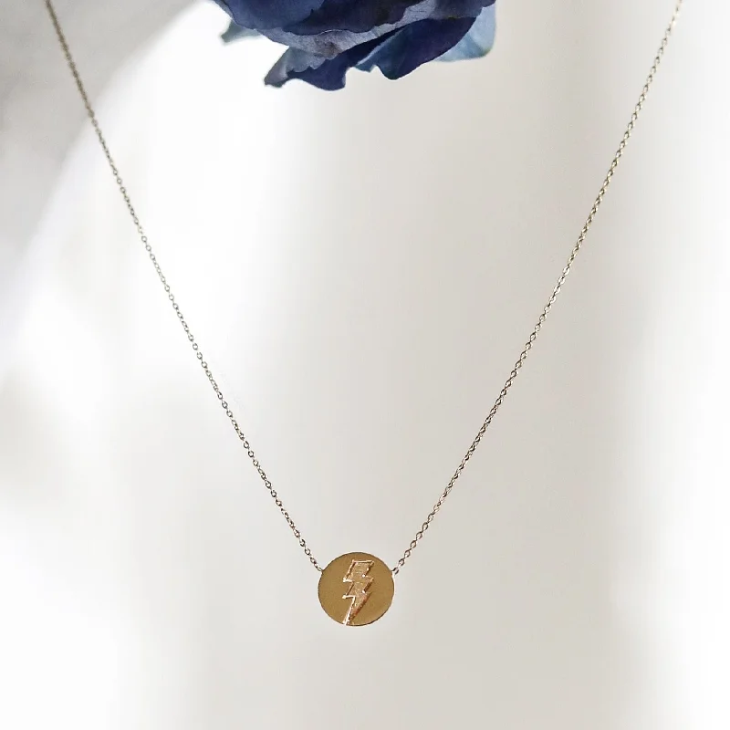 Ladies necklaces mom’s day-OLIVER BOLT DISC NECKLACE