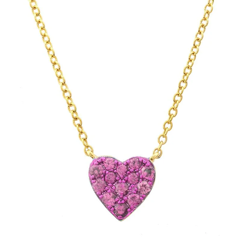 Ladies necklaces enduring classics-MANNY PINK HEART NECKLACE