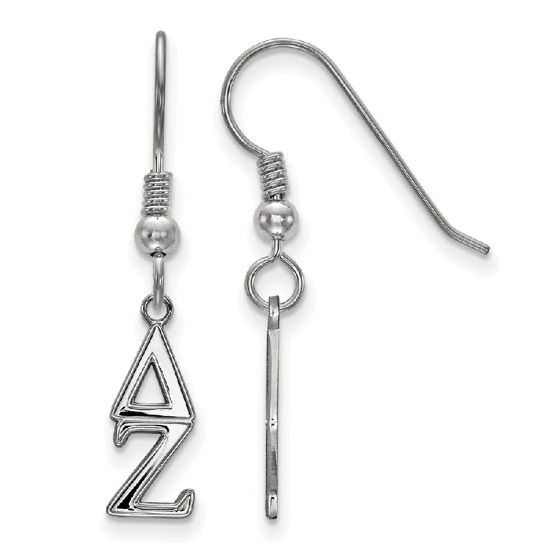 Ladies earrings world brands-Sterling Silver Delta Zeta XS Dangle Earrings