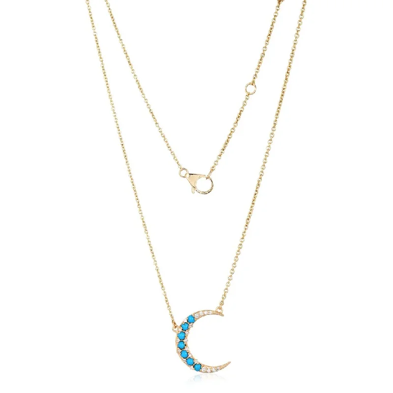 Ladies necklaces value pieces-MICA CRESCENT/MOON NECKLACE