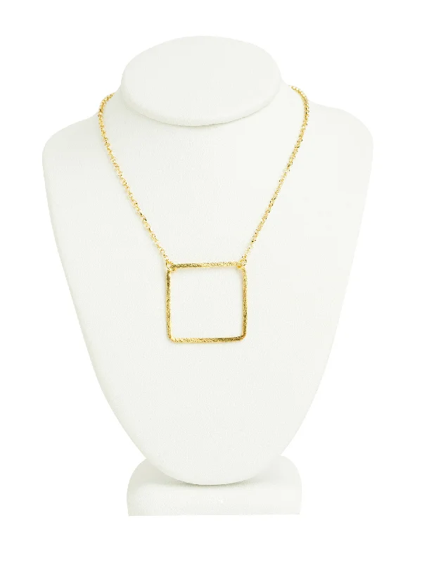 Ladies necklaces relaxed looks-Large Square Necklace