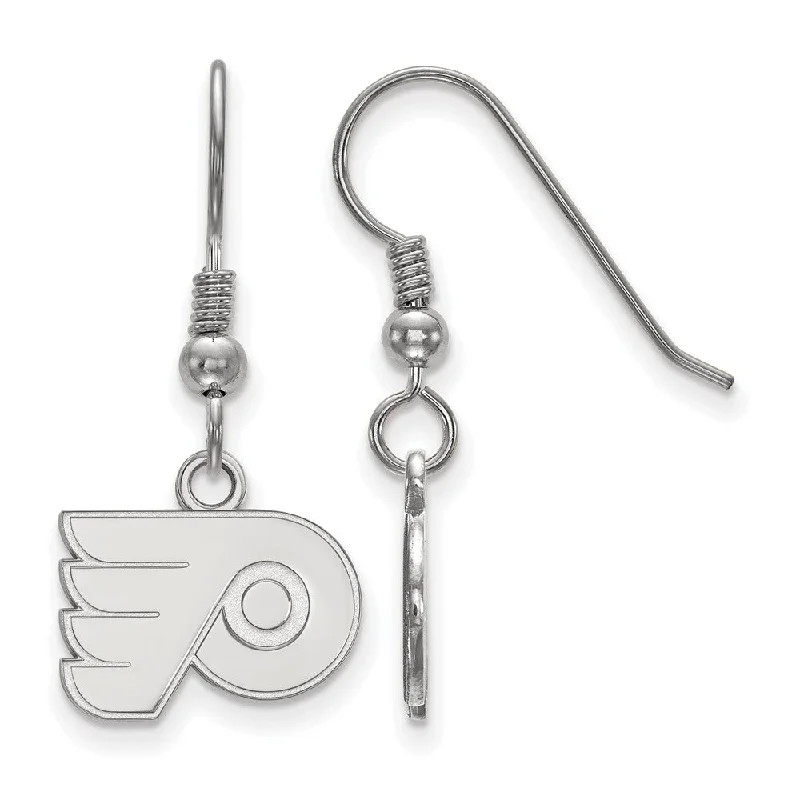 Ladies earrings plated gold-Sterling Silver NHL Philadelphia Flyers XS Dangle Earrings