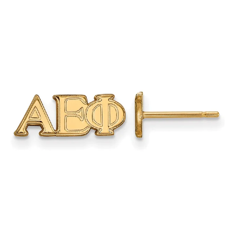 Ladies earrings love day-14K Plated Silver Alpha Epsilon Phi XS Greek Letters Post Earrings